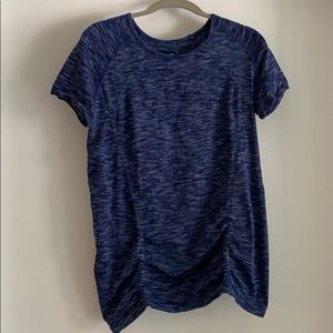 Athleta Blue Heathered Workout T-Shirt